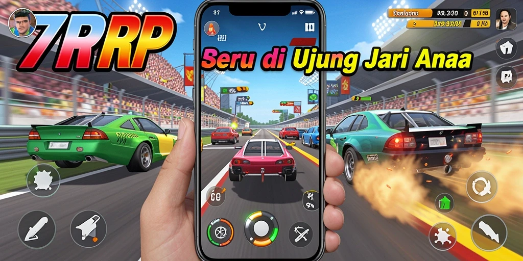 Gameplay seru dalam balapan mobil dengan berbagai trek menantang.