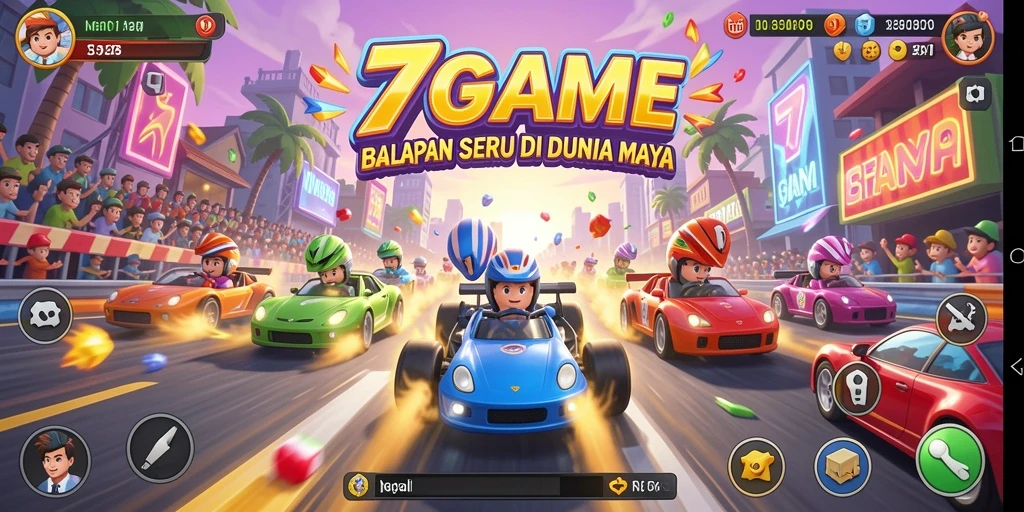 Tampilan menarik dari gameplay balapan di 7GAME.