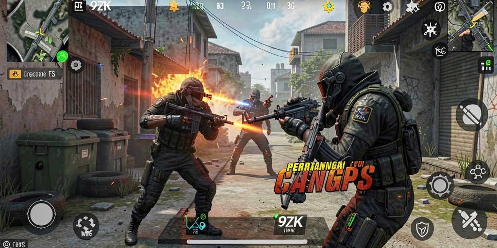 Tampilan gameplay 9ZK yang intens dan mendebarkan.