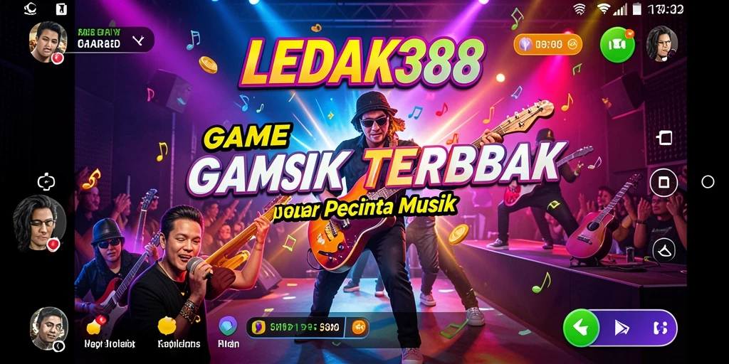 Tangkapan layar gameplay LEDAK388 dengan tampilan alat musik yang interaktif.