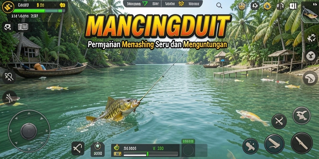 Tangkapan ikan yang besar dalam gameplay MANCINGDUIT