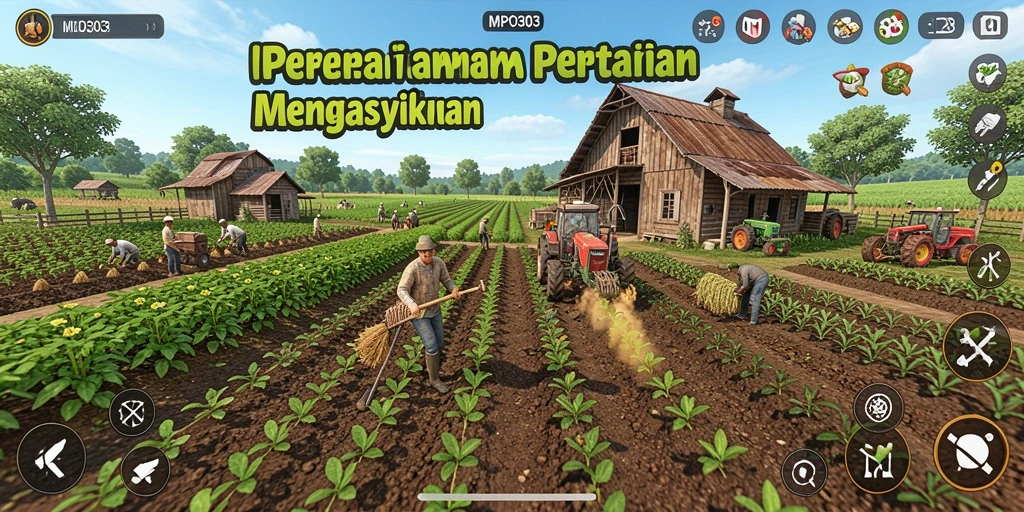 Tampilan gameplay MPO303 menampilkan aktivitas berkebun yang menyenangkan.