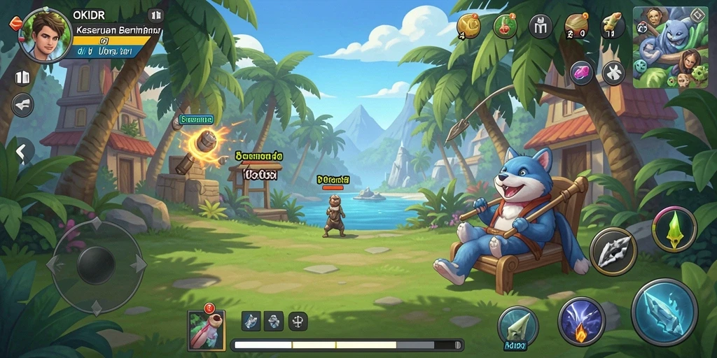 Tampilan gameplay seru dan penuh warna dari OKIDR.