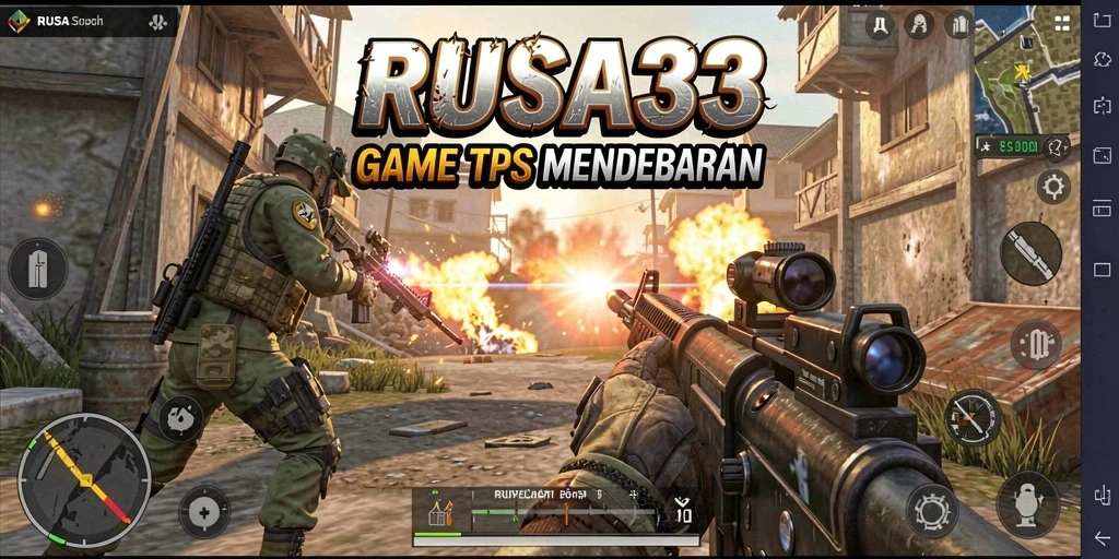 Screenshot gameplay RUSA33 menampilkan aksi seru dalam pertempuran TPS.