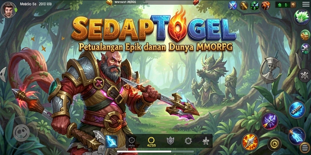 Screenshot gameplay SEDAPTOGEL menampilkan pertempuran epik di dunia MMORPG.