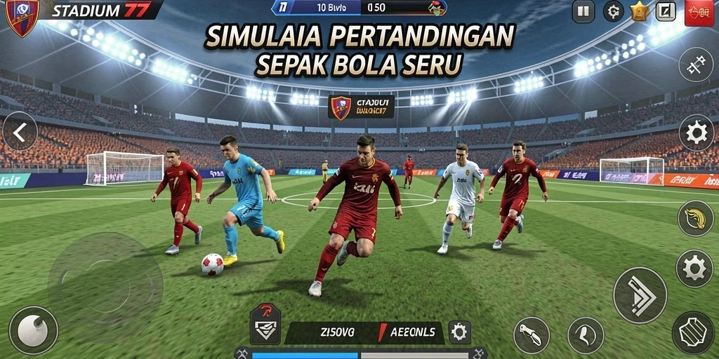 Tangkapan layar dari gameplay STADIUM77 yang menegangkan dan mendebarkan.
