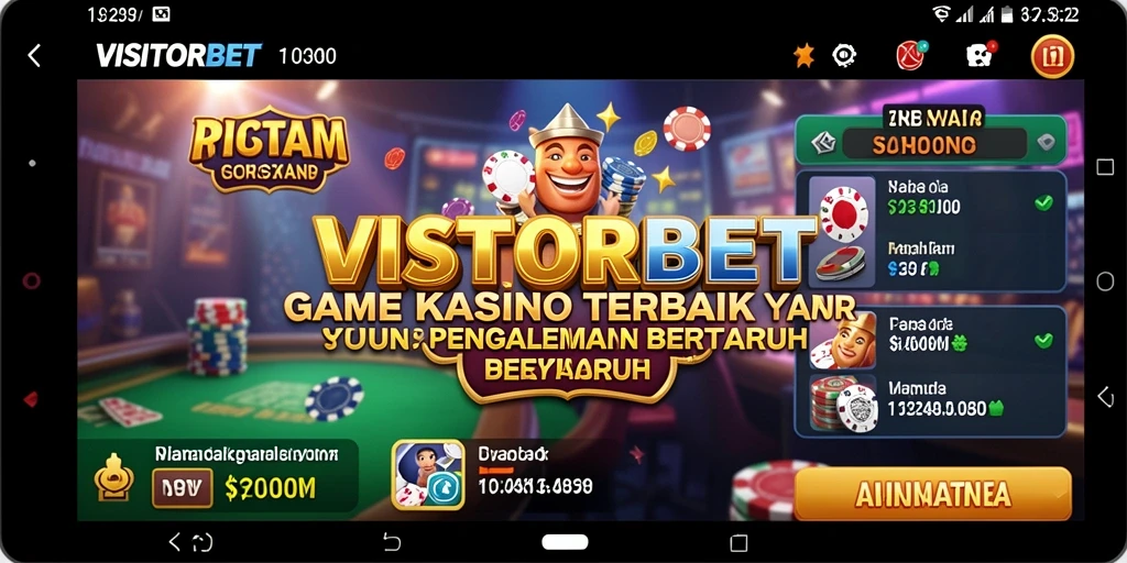 Tampilan gameplay seru VISITORBET dengan desain modern dan interaksi langsung.