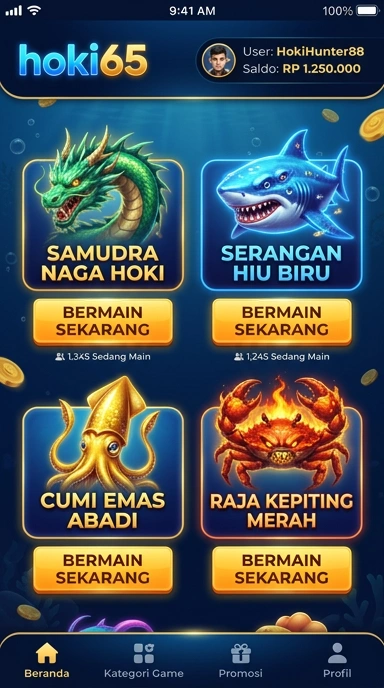 Screenshot dari beberapa aplikasi populer di hoki65.